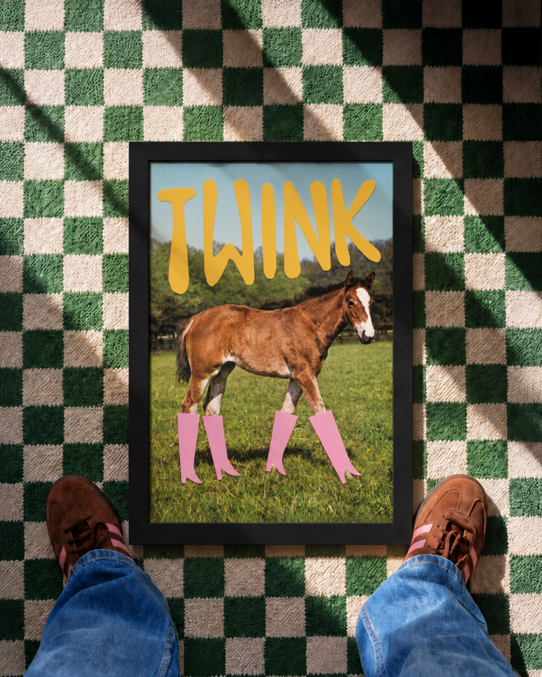 Pink Boots Pony Framed Art Print