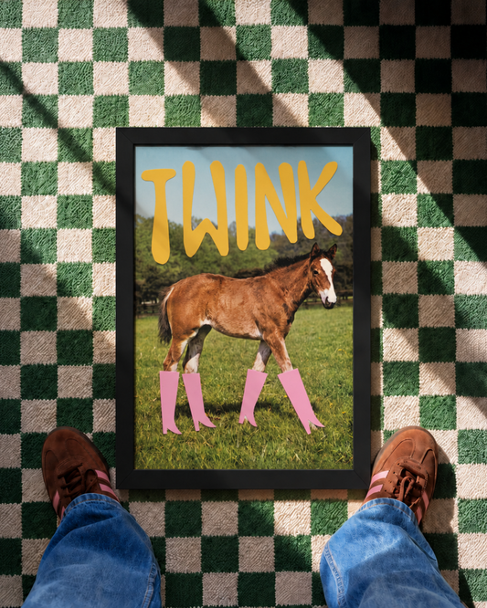 Pink Boots Pony Framed Art Print